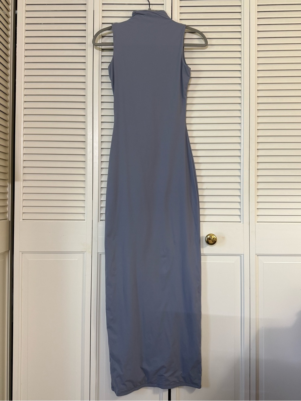 SKIMS Blue Sleeveless High Neck Bodycon Maxi Dress Long Regular Size S